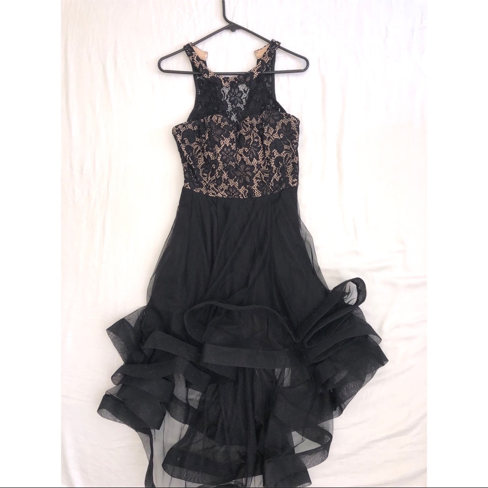 Fit and Flare Halter dress with lace neckline